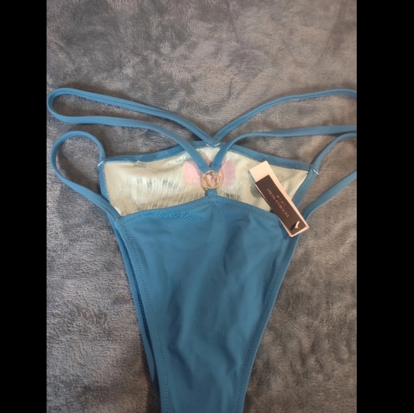 Victoria secret-2PC Teal & Gold Strappy Bikini Swim Set-38C/XL - Picture 7 of 7